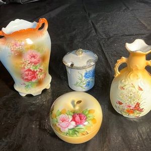 Vases, Sugar Bowls, 2 Each Antique EUC